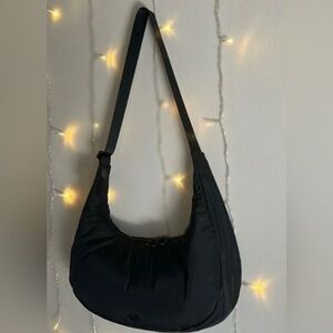 House of Harlow 1960 Crescent Moon Nylon Puffy Athleisure Bag Black